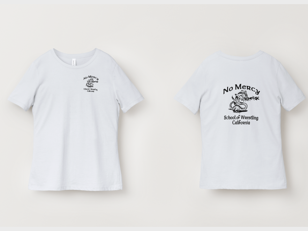 White Tee — Black Script Back