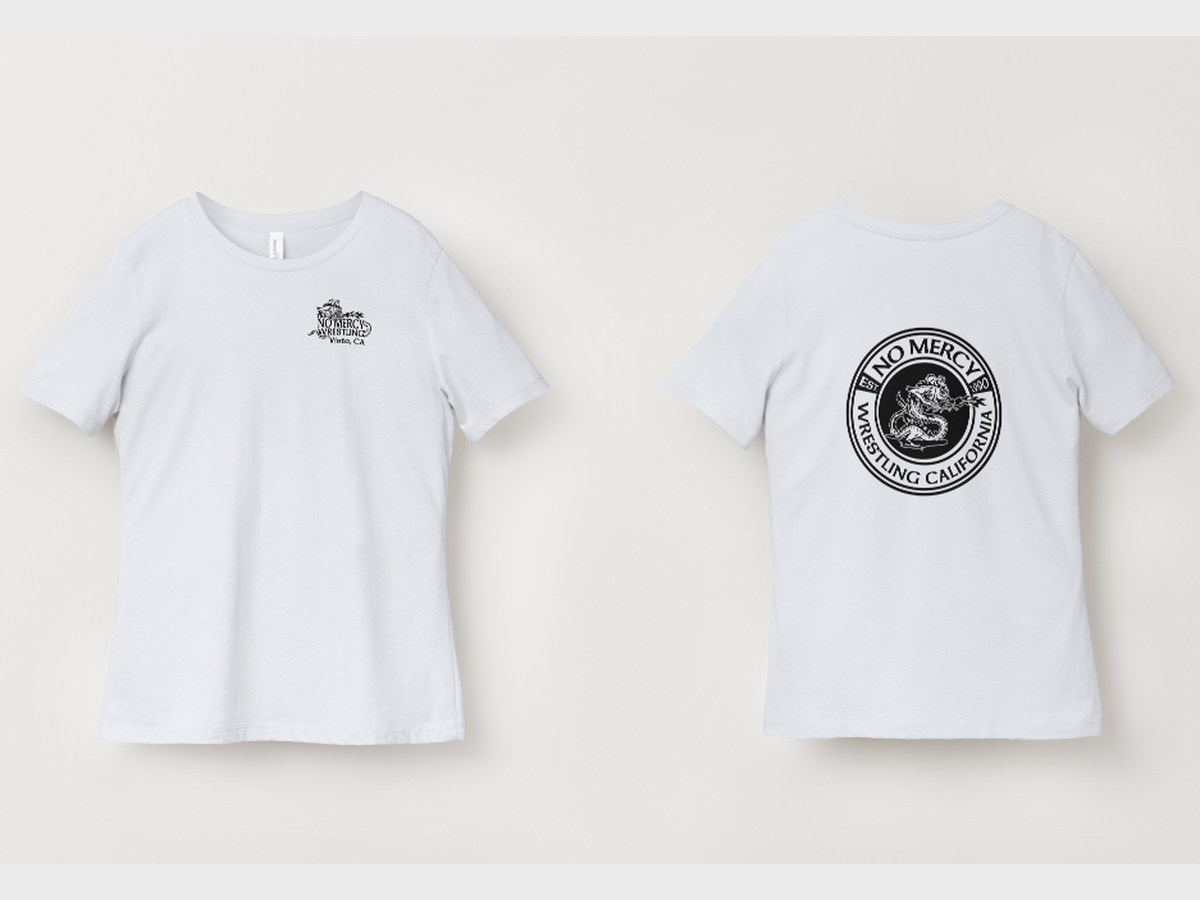 White Tee — Black Circle Logo Large